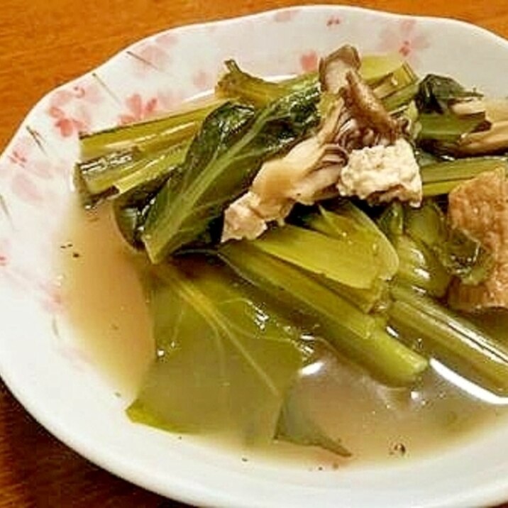 干し舞茸と　小松菜の　ほっこり煮物